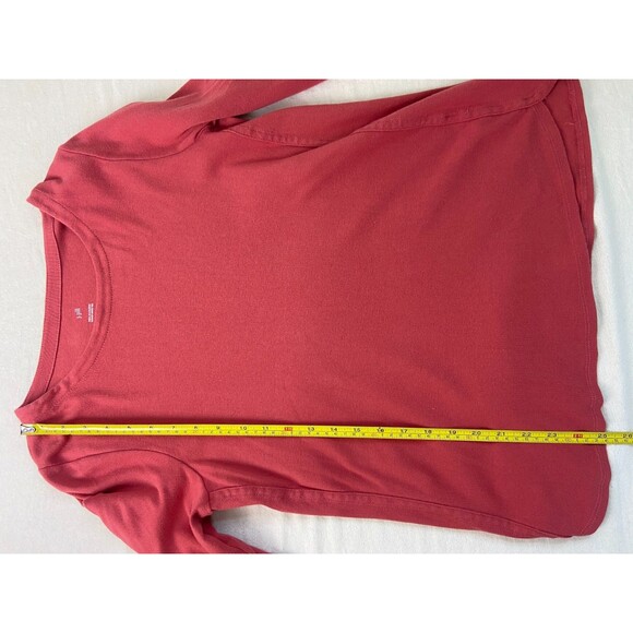 J. Jill Women's Medium Coral 100% Pima Cotton 3/4 Sleeve Scoop Neck Tee Basic - Picture 6 of 7